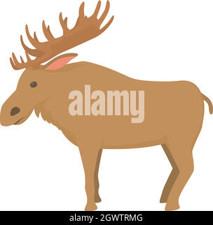 Icona di Elk , stile cartoon Illustrazione Vettoriale