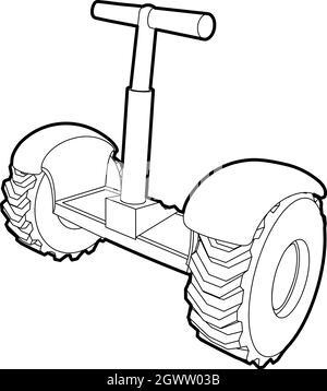 Eco segway icona, stile contorno Illustrazione Vettoriale