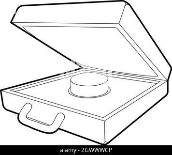 Pulsante di allarme, l'icona di stile di contorno Illustrazione Vettoriale
