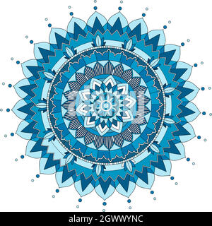 Design Mandala pattern in blu Illustrazione Vettoriale