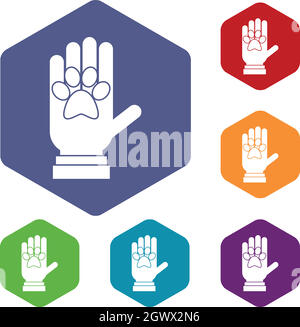 Le donazioni per animali domestici set di icone Illustrazione Vettoriale