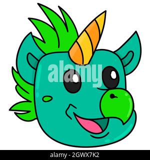 becco animale testa emoticon con viso sorridente felice Illustrazione Vettoriale