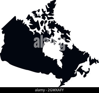 Canada icona mappa, stile semplice Illustrazione Vettoriale