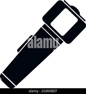 Torcia a mano, l'icona di stile semplice Illustrazione Vettoriale