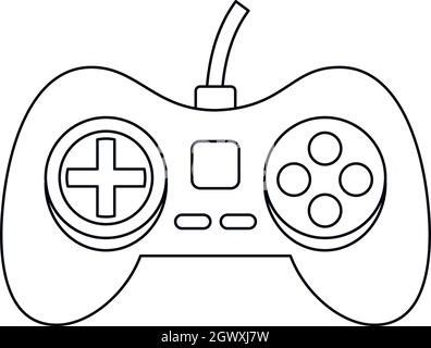 Game pad, l'icona di stile di contorno Illustrazione Vettoriale