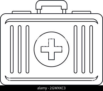 Primo soccorso, l'icona di stile di contorno Illustrazione Vettoriale