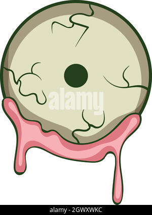 Zombie icona occhio, stile cartoon Illustrazione Vettoriale