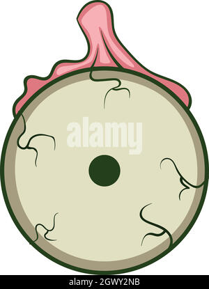 Zombie icona eyeball, stile cartoon Illustrazione Vettoriale