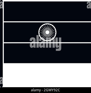 Bandiera indiana icona, stile semplice Illustrazione Vettoriale