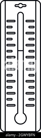 Icona di termometro, stile contorno Illustrazione Vettoriale