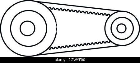 Cinghia meccanico di icona di stile di contorno Illustrazione Vettoriale