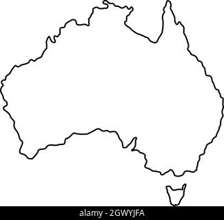 Icona di Australia, stile contorno Illustrazione Vettoriale