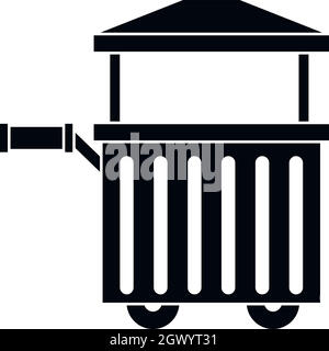 Street food cart icona, stile semplice Illustrazione Vettoriale