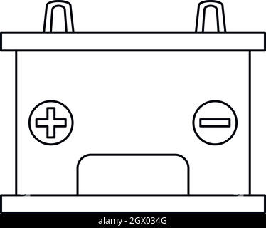 Batteria auto icona di stile di contorno Illustrazione Vettoriale