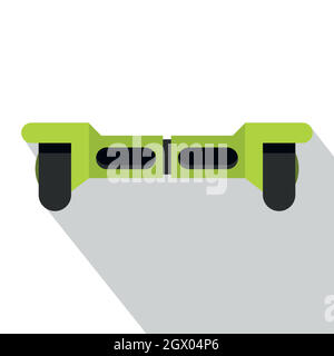 Hoverboard verde icona, stile piatto Illustrazione Vettoriale