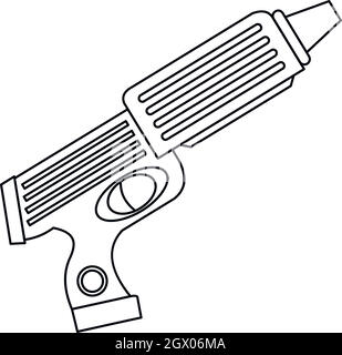 Pistola ad acqua giocattolo, l'icona di stile di contorno Illustrazione Vettoriale