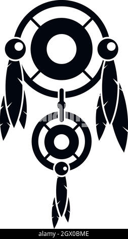 Native American dreamcatcher icona, stile semplice Illustrazione Vettoriale