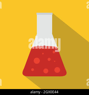 Laboratorio chimico trasparente icona del pallone Illustrazione Vettoriale