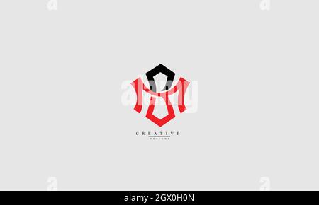 Lettere alfabetiche iniziali logo monogramma MB BM M M B. Illustrazione Vettoriale