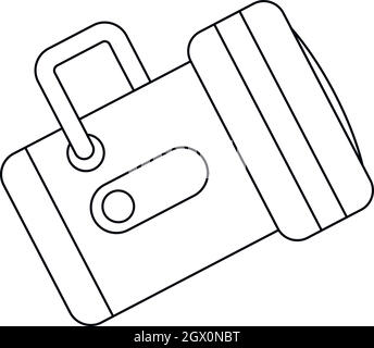 Torcia elettrica, l'icona di stile di contorno Illustrazione Vettoriale