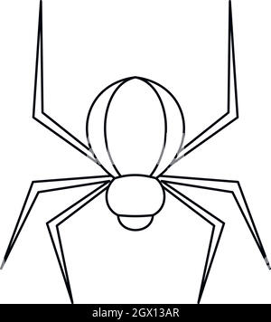 Spider icona di insetto, stile contorno Illustrazione Vettoriale