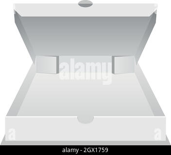 Grande pizza box icona, stile realistico Illustrazione Vettoriale