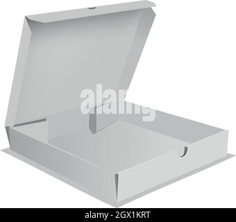 Scatola pizza icona, stile realistico Illustrazione Vettoriale