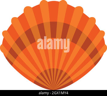 Perla shell, icona di stile piatto Illustrazione Vettoriale