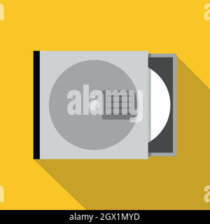 CD o DVD caso icona di stile piatto Illustrazione Vettoriale