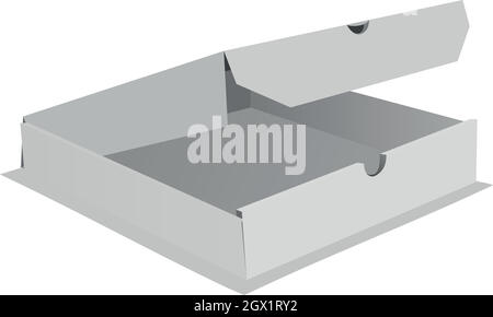 Una scatola pizza icona, stile realistico Illustrazione Vettoriale