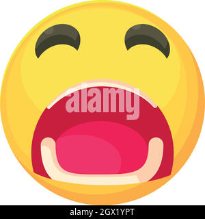 Il pianto icona smiley, stile cartoon Illustrazione Vettoriale