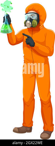 Un chimico che contiene un matraccio tarato Illustrazione Vettoriale