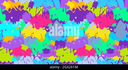 Flat Seamless Abstract Hip Hop Street Art Graffiti Style Urban colorful Vector Illustration background Art Illustrazione Vettoriale