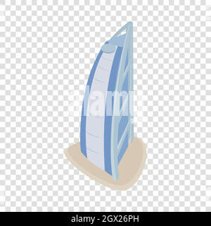Hotel Burj Al Arab icona isometrica Illustrazione Vettoriale