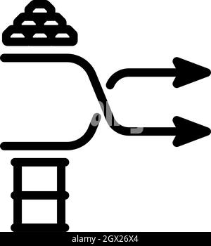 Icona del grafico di confronto oro e olio Illustrazione Vettoriale