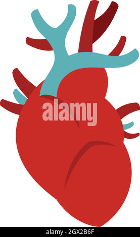 Icona a forma di cuore, di tipo piatto Illustrazione Vettoriale