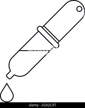 Icona di pipetta, stile contorno Illustrazione Vettoriale