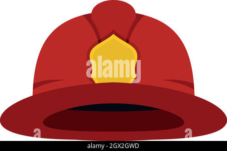 Rosso per gli allarmi antincendio icona casco, di tipo piatto Illustrazione Vettoriale