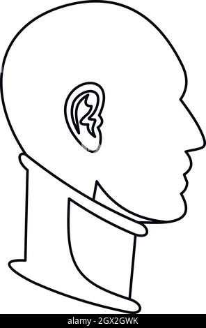 Collare cervicale, l'icona di stile di contorno Illustrazione Vettoriale