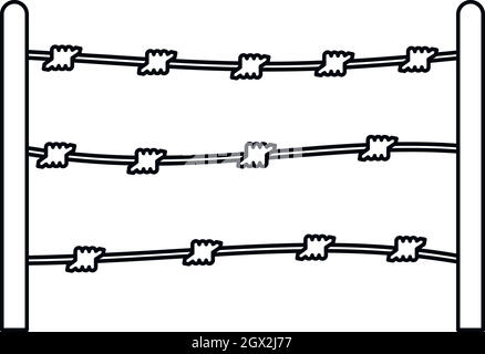 Area riservata icona, stile contorno Illustrazione Vettoriale
