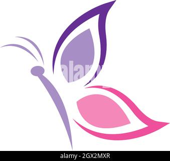 Logo a forma di farfalla Modello icona Vettore design Illustrazione Vettoriale