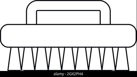 Spazzola per la pulizia di icona di stile di contorno Illustrazione Vettoriale