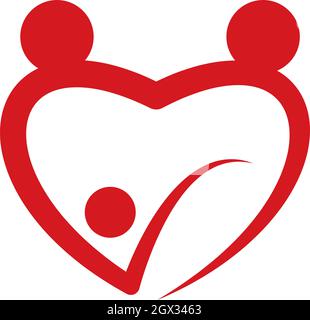 modello di logo icona del simbolo per la famiglia Illustrazione Vettoriale