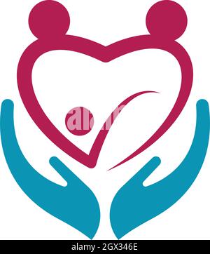modello di logo icona del simbolo per la famiglia Illustrazione Vettoriale