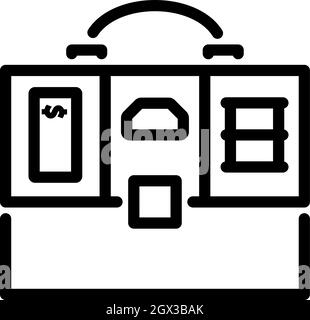 Olio, Dollaro e Oro dividendo Briefcase concetto icona Illustrazione Vettoriale