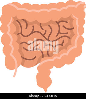 Intestini icona, stile piatto Illustrazione Vettoriale