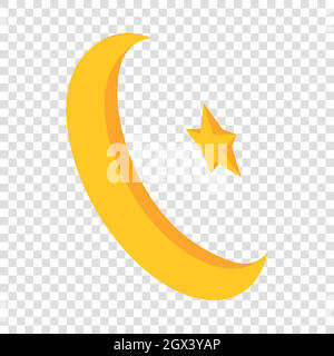 Stella e Mezzaluna icona isometrica Illustrazione Vettoriale
