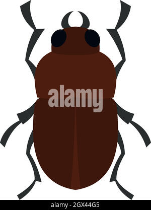 Icona di bug, stile piatto Illustrazione Vettoriale