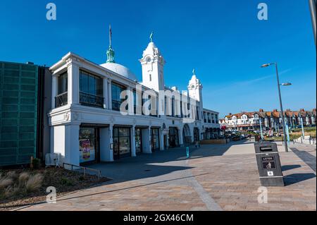 Città spagnola di Whitley Bay al sole Foto Stock