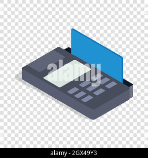 Scheda terminale icona isometrica Illustrazione Vettoriale